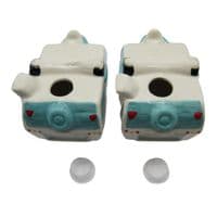 Ceramic Salt And Pepper Shakers (Caravan Pots Novelty Collectable Pottery Set Dispenser)