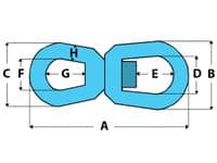 Chain Swivel Bow & Bow 16MM 7.5T (Blue Painted)