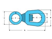 Chain Swivel Eye & Enlarged Eye 20mm 19T (Blue Painted Marine)