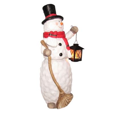 Christmas Snowman Tealight Holder Figurine (Xmas Hanging Lantern Candle Decoration Ornament)