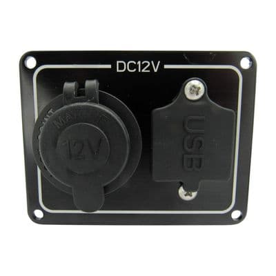 Cigarette Lighter Socket & USB Ports (12V Marine Switch Panel Boat Charging)