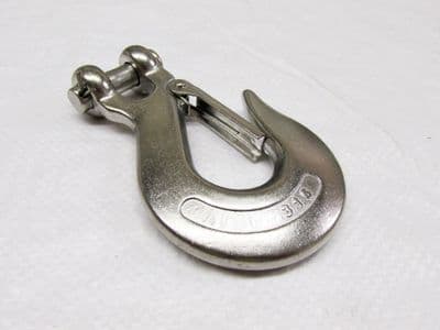 Clevis Slip Hook with Safety Latch Stainless Steel 6MM (Spring Loaded Sling Catch Chain)
