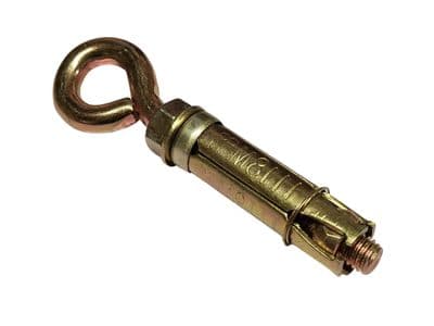 Concrete Ground Anchor Eye Bolts - M8, M10 or M12 (Threaded Shield Expansion Plug Masonry Cement)