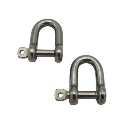 D Shackles with Captive Pin 8MM X2 (316 Stainless Steel Marine Rigging Dee)