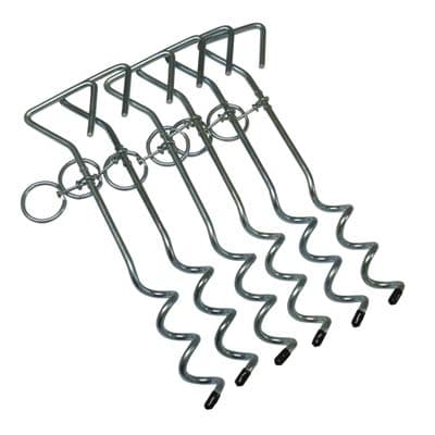 Dog Tie Out Stake Ground Anchor X6 (Spiral Heavy Duty Trampoline Tent Puppy Camping Awning Gazebo)