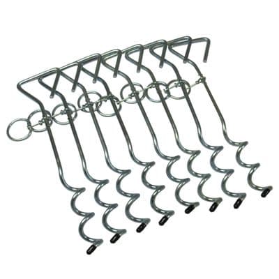 Dog Tie Out Stake Ground Anchor X8 (Spiral Heavy Duty Trampoline Tent Puppy Camping Awning Gazebo)
