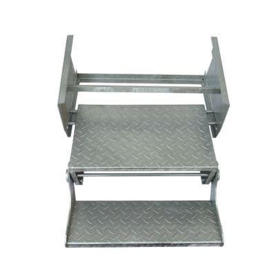 Double Slide Out Caravan Step (Galvanised Manual Pull Motorhome Platform Trailer Truck Van)