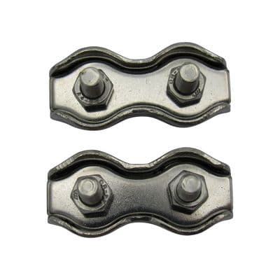 Duplex Wire Rope Grips Stainless Steel 6MM x2 (Marine Boat Clip Clamps)