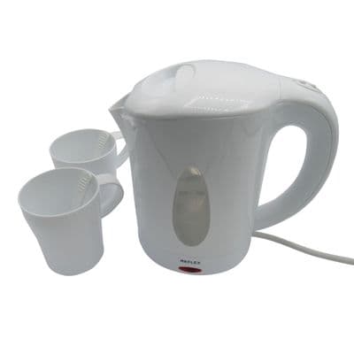Electric Camping Kettle 0.8L (Motorhome Caravan Camping Festival White)