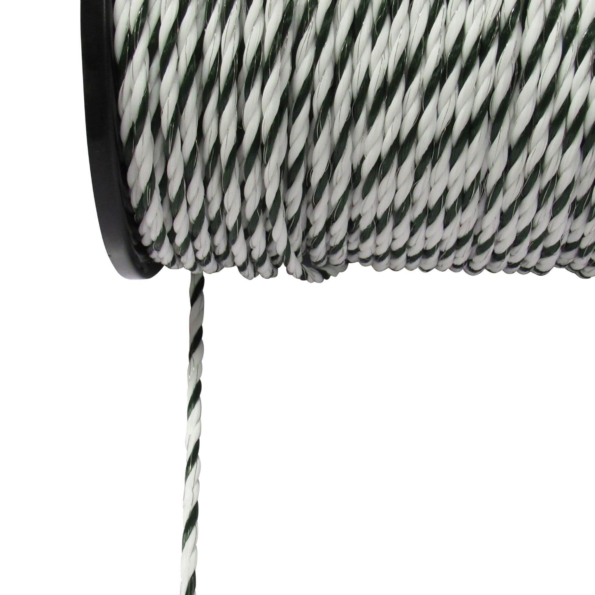 White Green Electric Fencing Rope 6MM 200M | SecureFix Direct