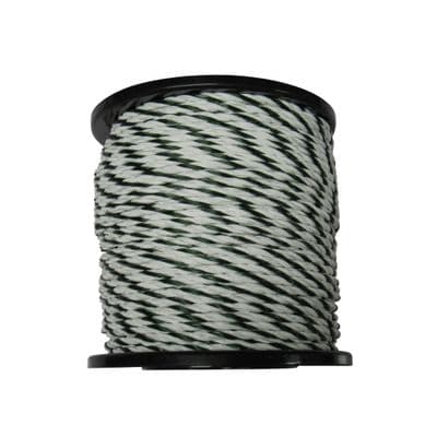 Electric Fence Rope Poly Fencing 6MM x 400M (Electrified Polyrope Horse Paddock Green & White)