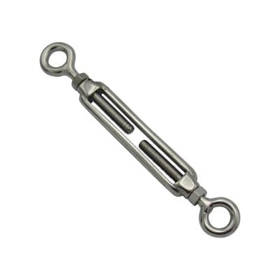 Eye to Eye Turnbuckle Stainless Steel M12 (18MM Eyes Open Body Straining Screw Rigging Tensioner)