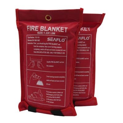 Fire Blankets 1M X 1M X2 (Kitchen Emergency Retardant House Safety Person Caravan)
