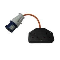 CEE 16A Plug to Double UK 13AMP Adapter | SecureFix Direct