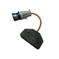 CEE 16A Plug to Double UK 13AMP Adapter | SecureFix Direct