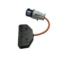 CEE 16A Plug to Double UK 13AMP Adapter | SecureFix Direct
