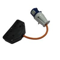 CEE 16A Plug to Double UK 13AMP Adapter | SecureFix Direct