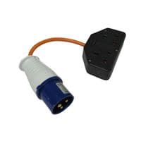 CEE 16A Plug to Double UK 13AMP Adapter | SecureFix Direct