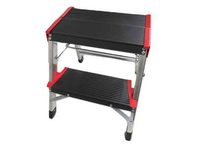 Folding 2 Step Stool 150KG (Heavy Duty Double Anti Slip Lightweight Kitchen Caravan Motorhome)