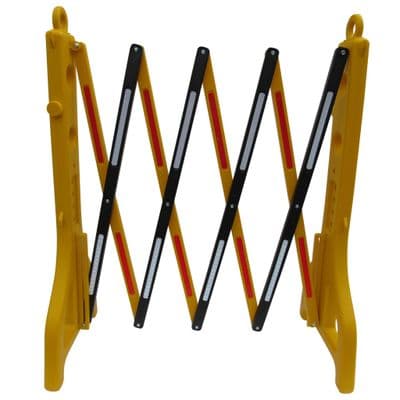 Folding Safety Barrier 2.3m (Crowd Control Expandable Yellow Temporary Extending)