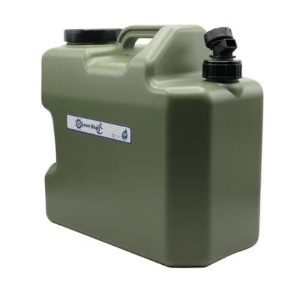 Fresh Water Carrier Container 18 Litre (Green 18L Plastic Jerry Can Tap Fishing)