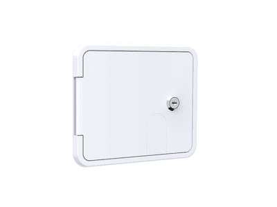 Fresh Water Inlet Hatch & Keys 16 X 15CM (Locking Filler Cap Boat Motorhome White)