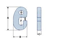 G Hook Recessed Connecting Link 3.2 Ton 123MM (Blue Painted Trawling Fishing Net) | SecureFix Direct