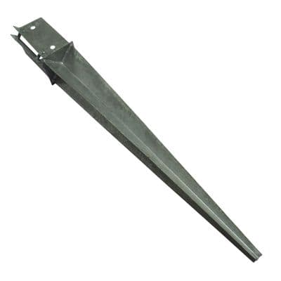 Galvanised Fence Post Spike Support 75MM & 100MM Bolt Grip (Fencing Base Shoe Foot)