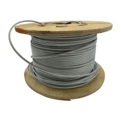 Galvanised Steel Wire Rope Cable 6x19 3MM - 8MM (50M or 100M Reel Rigging 1960 ROHL Marine)