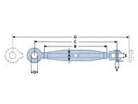 Galvanised Rigging Screw Eye and Jaw | Securefix Direct