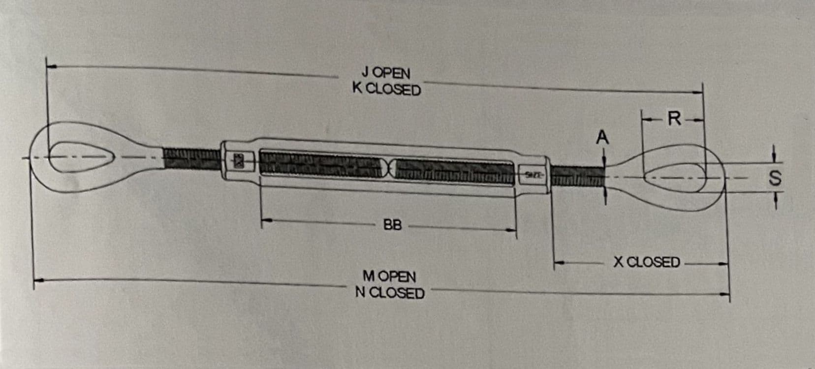 Eye & Eye Galvanised US Spec Turnbuckle SecureFix Direct