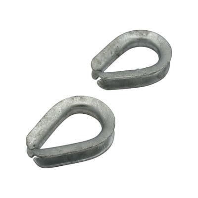 Galvanised Wire Rope Thimbles 32MM X2 (Marine Webbing Boat Cable Loop US Fed)