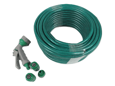 Garden Hose Pipe With Spray Gun & Connectors 30M (Watering Heavy Duty Accessories)