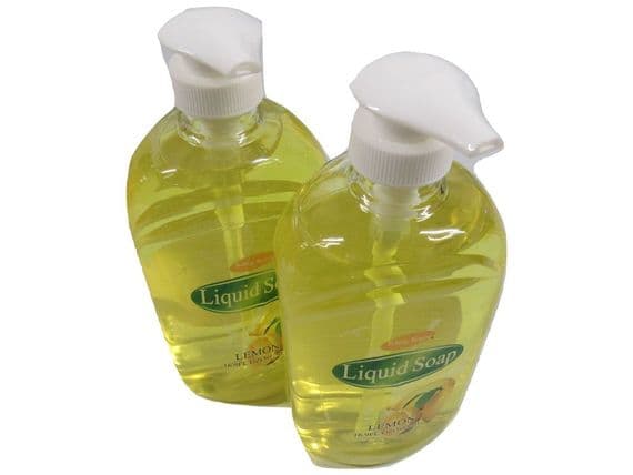Hand Soap Bottle Lemon Scent 500ml x2 | SecureFix Direct