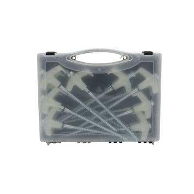 Heavy Duty Awning Tent Pegs X16 (Glow In The Dark Screw Stakes Luminous Drill Adaptor)