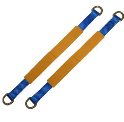 Heavy Duty Axle Recovery Straps X2 500MM - 840MM (D Rings Polyester Transport Trailer)