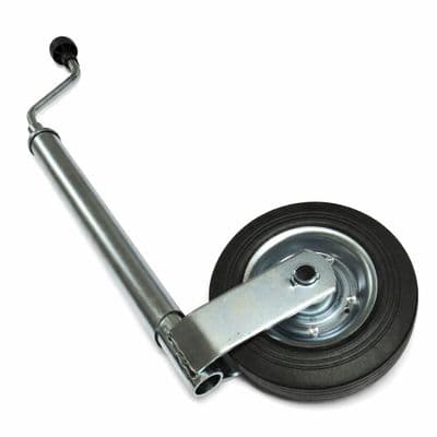 Heavy Duty Caravan Jockey Wheel 42MM (Trailer Metal Rim Wind Up Handle Zinc Plated)