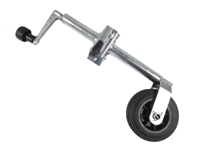 Heavy Duty Caravan Jockey Wheel and Clamp 34MM (Lightweight Plastic Rim Trailer Wind Up)