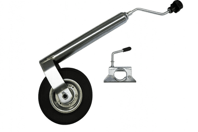 Heavy Duty Caravan Jockey Wheel & Clamp 48MM (150KG Trailer Metal Rim Wind Up Handle)