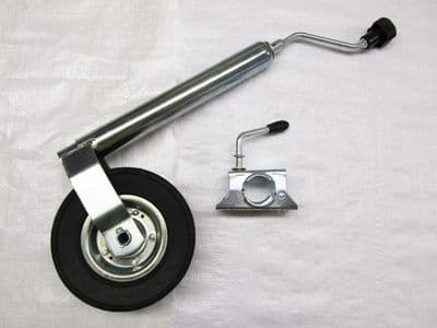 Heavy Duty Caravan Jockey Wheel & Clamp 48MM (Trailer Metal Rim Wind Up Handle)