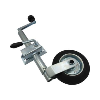 Heavy Duty Caravan Jockey Wheel with Clamp 34MM (Trailer Metal Rim Wind Up Handle)