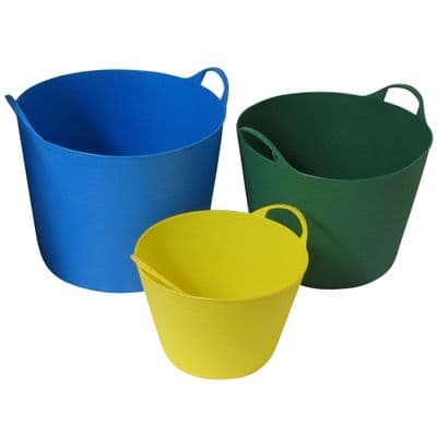 Heavy Duty Flexitub Flexible Buckets 12L - 45L (Builders Tub Work Trug Feed Storage)