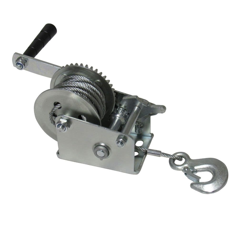 Wire Rope Backhoe Step 800LB - 2500LB Hand Winch with Hook | SecureFix Direct