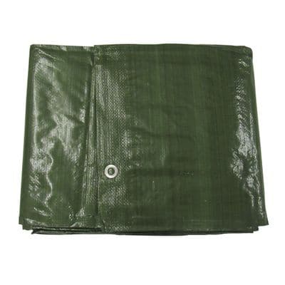 Heavy Duty Tarpaulin Ground Sheet (Waterproof Cover Tarp Eyelets Green Blue)