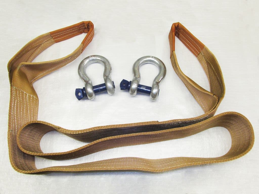 Recovery Tow Strap 18T 4M with Shackles SecureFix Direct
