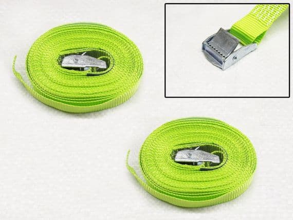 Hi Vis Buckle Tie Down Straps x2  | SecureFix Direct
