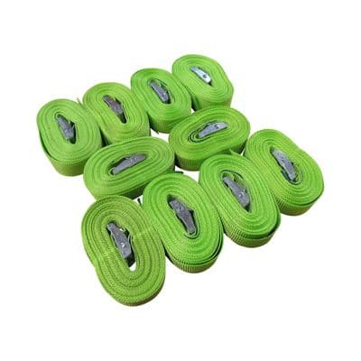 Hi Vis Cambuckle Tie Down Straps 25MM 450KG 5 Metre x10 (Lashing Strap Secure Hold)