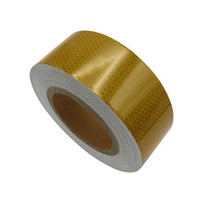 Hi Viz Reflective Tape Yellow (25M X 50MM Sticky Adhesive High Vis Warning)