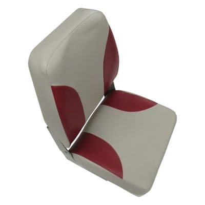 High Back Folding Boat Seat Red Grey (Fishing Yacht Upholstery Replacement)