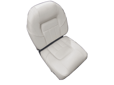 High Back Folding Boat Seat - Upholstery Marine Deluxe White